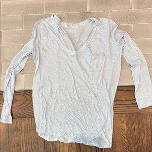 We The Free Light Blue Long Sleeve Top